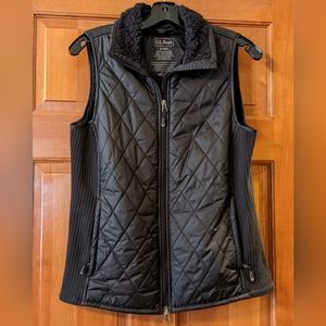 L.L. Bean Quilted & Knit Black Vest